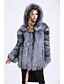 billige Damepelse og læder-Dame Vinter Faux Fur Coat Normal Ensfarvet Fest Basale Grå S M L XL