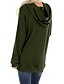 billige Hoodies &amp; Sweatshirts-Dame Ensfarget Genser med hette for genser Knapp Daglig Grunnleggende Fritid Gensere Gensere Grå Grønn Svart