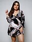 cheap Plus Size Dresses-Women&#039;s A Line Dress Short Mini Dress Black Yellow Wine Long Sleeve Print Print Summer V Neck Casual 2021 XL XXL 3XL 4XL