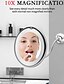 abordables Accessoires pour Salle de Bain-miroir de maquillage flexible de miroir mené avec des miroirs de courtoisie à lumière LED 10x miroirs grossissants miroir cosmétique léger