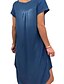 cheap Knee-Length Dresses-Women&#039;s Denim Dress Knee Length Dress Blue Black Light Blue Short Sleeve Other Summer V Neck Casual Loose 2021 S M L XL XXL 3XL