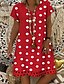 cheap Casual Dresses-Women&#039;s Sundress Knee Length Dress Yellow Army Green Khaki Black Red Light Blue Sleeveless Polka Dot Print Summer V Neck Hot Casual 2021 S M L XL XXL 3XL 4XL