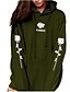 cheap Hoodies &amp; Sweatshirts-Women&#039;s Floral Hoodie Pullover Other Prints Daily Oversized Valentine&#039;s Day Hoodies Sweatshirts  Loose Oversized Green Blue Black