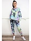 billige Hættetrøjer &amp; sweatshirts-Dame Pullover-sweatshirt Batikfarvet Daglig Basale Hættetrøjer Sweatshirts Blå Lysegrøn Regnbue