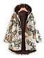 abordables Women&#039;s Coats &amp; Jackets-Mujer Acolchado Regular Abrigo Ajuste regular Chaquetas Floral Fucsia Naranja Azul Marino