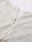 abordables Vestidos Maxi-Mujer Vestido largo maxi Vestido de Columpio Blanco Manga Corta Bordado Encaje Color sólido Escote en V Profunda Primavera Verano Fiesta caliente Elegante Vacaciones 2021 S M L XL