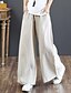 cheap Pants-Women&#039;s Culottes Wide Leg Gauchos Pants Chinos Full Length Cotton Baggy Micro-elastic Mid Waist Vintage Chinese Style Daily Weekend Black White S M Spring