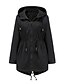 cheap Down&amp; Parkas-Women&#039;s Solid Colored Basic Spring &amp;  Fall Trench Coat Regular Daily Long Sleeve Polyester Coat Tops Black