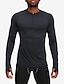 cheap Running &amp; Jogging Clothing-UABRAV Men&#039;s Long Sleeve Running Shirt Quarter Zip Tee Tshirt Top Athleisure Quick Dry Breathable Sweat wicking Gym Workout Performance Running Jogging Training Sportswear Solid Colored White Black