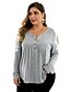 cheap Plus Size Tops-Women&#039;s Plus Size Blouse Shirt Solid Colored Long Sleeve Cut Out Round Neck Basic Tops Black Army Green Gray