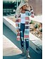 cheap Sweaters &amp; Cardigans-Women&#039;s Stripe Color Block Cardigan Long Sleeve Sweater Cardigans V Neck Fall Winter Rainbow