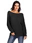 cheap Sweaters &amp; Cardigans-Women&#039;s Solid Colored Pullover Long Sleeve Sweater Cardigans Off Shoulder Fall Winter White Black Wine