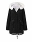 cheap Coats &amp; Trench Coats-Women&#039;s Coat Fall &amp; Winter Daily Long Coat Regular Fit Basic Jacket Long Sleeve Fur Trim Solid Colored Blushing Pink Wine Gray