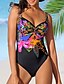 cheap One-Pieces-Women&#039;s Swimwear One Piece Normal Swimsuit Backless Slim Geometric Black Padded Strap Bathing Suits Sexy