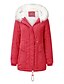 cheap Down&amp; Parkas-Women&#039;s Coat Fall &amp; Winter Daily Regular Coat Loose Basic Jacket Long Sleeve Fur Trim Solid Colored Blushing Pink Khaki Black / Cotton