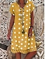 cheap Casual Dresses-Women&#039;s Sundress Knee Length Dress Yellow Army Green Khaki Black Red Light Blue Sleeveless Polka Dot Print Summer V Neck Hot Casual 2021 S M L XL XXL 3XL 4XL
