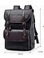 cheap Bags-Men&#039;s PU Leather School Bag Rucksack Commuter Backpack Large Capacity Waterproof Zipper Tiered School Climbing Backpack Black Khaki Brown