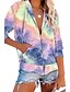 cheap Hoodies &amp; Sweatshirts-Women&#039;s Tie Dye Zip Up Hoodie Sweatshirt Zip Up Daily Basic Hoodies Sweatshirts  Blue Purple Rainbow