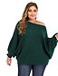 cheap Plus Size Sweaters-Women&#039;s Pullover Plain Solid Colored Hollow Out Asymmetric Hem Acrylic Fibers Oversized Plus Size Long Sleeve Loose Sweater Cardigans Fall Winter Round Neck Off Shoulder Yellow Green White