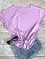 cheap T-Shirts-Women&#039;s T shirt Solid Colored Round Neck Basic Tops 100% Cotton White Black Purple