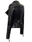 cheap Furs &amp; Leathers-Women&#039;s Solid Colored Rivet Punk &amp; Gothic Fall &amp; Winter Faux Leather Jacket Short Club Long Sleeve PU Coat Tops Black
