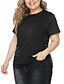 abordables Hauts grande taille-femmes grandes tailles tops t-shirts à manches courtes t-shirts à col rond&amp;amp; # 40; noir, xl&amp;amp; # 41;