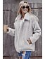 cheap Furs &amp; Leathers-Women&#039;s Solid Colored Fur Trim Basic Fall &amp; Winter Teddy Coat Regular Daily Long Sleeve Polyester Coat Tops Black