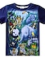 baratos Camisetas Para Meninos-Crianças Para Meninos Camisa Manga Curta Animal Gato Dinossauro jardim zoológico Crianças Blusas Verão Chique &amp; Moderno