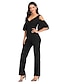 cheap Jumpsuits &amp; Rompers-Women&#039;s Ordinary Black Red Romper Solid Colored Ruffle Patchwork