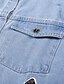 baratos Vestidos Casuais-Mulheres Vestido De Camisa Jeans Vestido no Joelho Azul Manga Curta Borboleta Animal Bolsos Frente do botão Estampado Verão Colarinho de Camisa Casual 2021 M L XL XXL 3XL