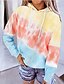cheap Hoodies &amp; Sweatshirts-Women&#039;s Pullover Hoodie Sweatshirt Tie Dye Daily Going out Other Prints Basic Casual Hoodies Sweatshirts  Blue Yellow Brown