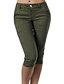 cheap Shorts-Women&#039;s Slacks Pants Trousers Capri shorts Green Blue Khaki Basic Mid Waist Office / Career Dailywear Work Capris Micro-elastic Solid Colored S M L XL XXL / Slim