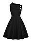 cheap Party Dresses-Women&#039;s Swing Dress Knee Length Dress Black Red Sleeveless Solid Color Summer Round Neck Elegant 2021 S M L XL XXL