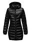 cheap Down&amp; Parkas-Women&#039;s Down Fall Winter Daily Going out Long Coat Hooded Regular Fit Work Jacket Long Sleeve Zipper Pocket Solid Colored Black / Removable Hood / Lined