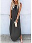 cheap Maxi Dresses-Women&#039;s T Shirt Dress Tee Dress Maxi long Dress Gray Dark Gray Brown Sleeveless Print Print Summer Round Neck Casual Loose 2021 S M L XL