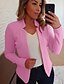 cheap Jackets-Women&#039;s Stand Collar Jacket Long Solid Colored Daily White Black Red Yellow S M L XL