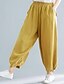 cheap Pants-Women&#039;s Lightweight Linen / Cotton Blend Cotton Loose Daily Weekend Chinos Pants Solid Colored Full Length White Red Yellow Black Beige