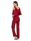 cheap Jumpsuits &amp; Rompers-Women&#039;s Ordinary Black Red Romper Solid Colored Ruffle Patchwork