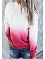 billige Hættetrøjer &amp; sweatshirts-Dame Batikfarvet Hattetrøje bluse Andre tryk Daglig Afslappet Hættetrøjer Sweatshirts Blå Grøn Rød