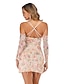 cheap Party Dresses-Women&#039;s A Line Dress Short Mini Dress Blushing Pink Sleeveless Print Solid Color Sequins Embroidered Tassel Fringe Summer V Neck Hot Sexy 2021 S M L XL
