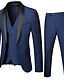 abordables New To Sale-Homme costumes Pantalon veste Gilet Couleur Pleine Boutonnage Simple Standard Polyester Pour des hommes Costume Bleu / Vin / Blanche - Col châle