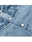 abordables Vestidos casuales-Mujer Vestido de mezclilla Mini vestido corto Azul claro Manga Corta Color sólido Encaje Bolsillo Botón Primavera Verano Escote en Pico Casual Festivos 2021 S M L XL XXL / Algodón / Algodón