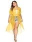 baratos Cover-Ups-Mulheres Cobertura roupa de banho Com Cordão Branco Amarelo Tamanhos Grandes Roupa de Banho Fatos de banho Moda