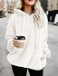 cheap Coats &amp; Trench Coats-Women&#039;s Plus Size Hoodie Teddy Coat Pullover Sherpa Fleece Solid Color Plain Teddy Basic Sherpa Fleece Drawstring Quarter Zip Black Pink Wine Daily Weekend Hooded Long Sleeve Fall &amp; Winter