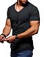 abordables Short Sleeve-Hombre Camiseta Tee Escote en Pico Plano Normal Cremallera Manga Corta Ropa Músculo Esencial