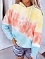 cheap Hoodies &amp; Sweatshirts-Women&#039;s Hoodie Pullover Tie Dye Hoodie Color Block Sport Athleisure Hoodie Top Long Sleeve Warm Soft Oversized Comfortable Plus Size Everyday Use Daily Exercising / Winter