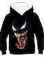 billige Hættetrøjer og sweatshirts til drenge-Børn Drenge Hættetrøje og sweatshirt Langærmet 3D Sort Børn Toppe Aktiv Basale Barnet&#039;s Dag