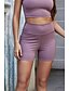 cheap Bottoms-Women&#039;s Sweatpants Shorts Sports Skinny Pants Short Solid Colored High Waist Purple Army Green Black