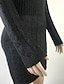 abordables Robes Décontracté-Mini robe Femme Robe Pull manche longue Automne Hiver - chaud Sexy Tricoté Couleur unie Epaules Dénudées Mince 2022 Vert S M L XL