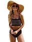 cheap Bikini-Women&#039;s Tankini Swimsuit High Waist Lace up Black Swimwear Padded Strap Bathing Suits Colorful